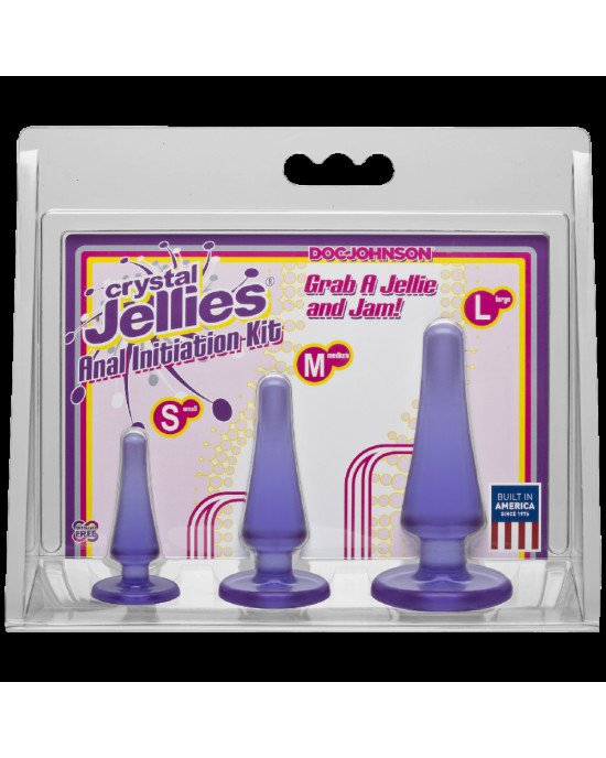 Набір анальних пробок Doc Johnson Crystal Jellies Anal - Purple, макс. діаметр 2см - 3 см - 4 см Набір анальних пробок Doc Johnson Crystal Jellies Anal - Purple, макс. діаметр 2см - 3 см - 4 см