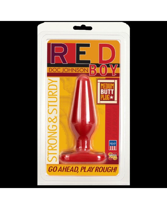 Анальна пробка Doc Johnson Red Boy - Medium 5.5 Inch, макс. діаметр 4 см
