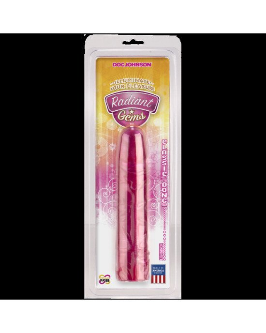 Фалоімітатор Doc Johnson Radiant Gems 8 Inch Fuchsia, діаметр 4,3 см, антибактеріальний ПВХ Фалоімітатор Doc Johnson Radiant Gems 8 Inch Fuchsia, діаметр 4,3 см, антибактеріальний ПВХ