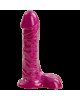 Фалоімітатор Doc Johnson Radiant Gems 7 Inch Ballsy Fuchsia, діаметр 4,3 см, антибактеріальний ПВХ Фалоімітатор Doc Johnson Radiant Gems 7 Inch Ballsy Fuchsia, діаметр 4,3 см, антибактеріальний ПВХ