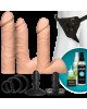 Набір для страпона Doc Johnson Vac-U-Lock Dual Density UltraSKYN Set, діаметр 3×4,5см