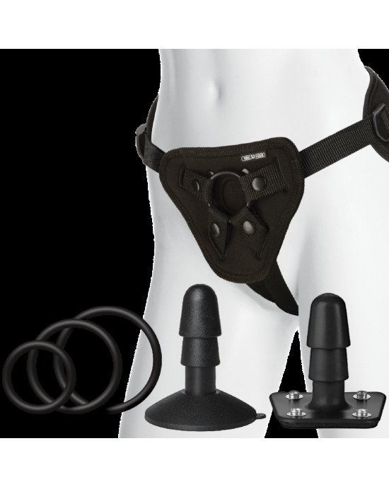 Набір для страпона Doc Johnson Vac-U-Lock Dual Density Experienced Set, діаметр 2×7см, 7,7см Набір для страпона Doc Johnson Vac-U-Lock Dual Density Experienced Set, діаметр 2×7см, 7,7см