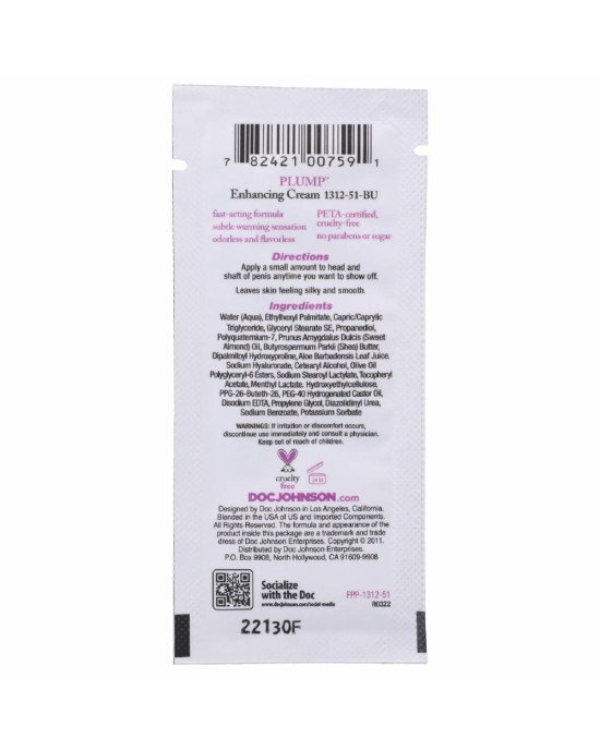 Крем для збільшення члена Doc Johnson Plump - Enhancing Cream For Men (7 г)