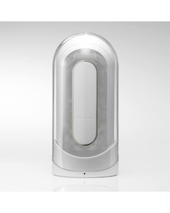 Вібромастурбатор Tenga Flip Zero Electronic Vibration White, змінна інтенсивність, розкладний Вібромастурбатор Tenga Flip Zero Electronic Vibration White, змінна інтенсивність, розкладний