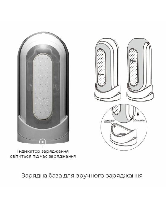 Вібромастурбатор Tenga Flip Zero Electronic Vibration White, змінна інтенсивність, розкладний Вібромастурбатор Tenga Flip Zero Electronic Vibration White, змінна інтенсивність, розкладний