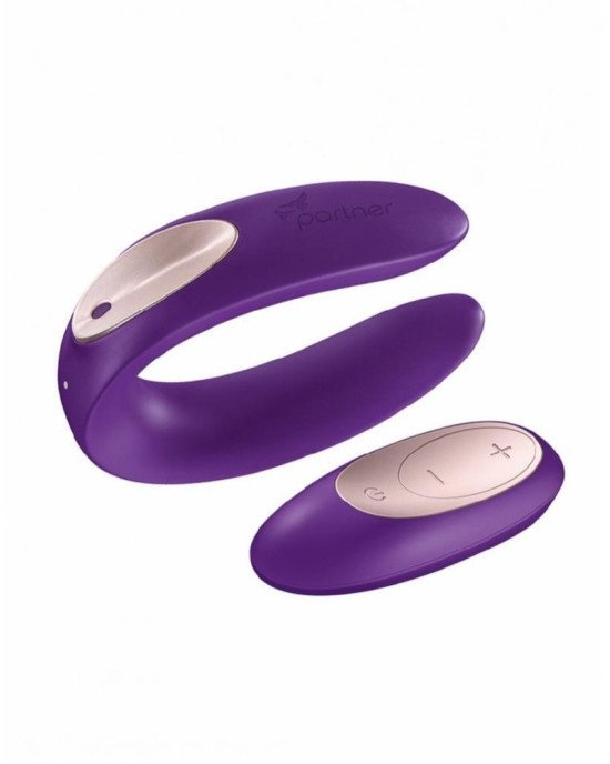 Вібратор для пар Satisfyer Double Plus Remote з пультом ДК та двома моторчиками Вібратор для пар Satisfyer Double Plus Remote з пультом ДК та двома моторчиками