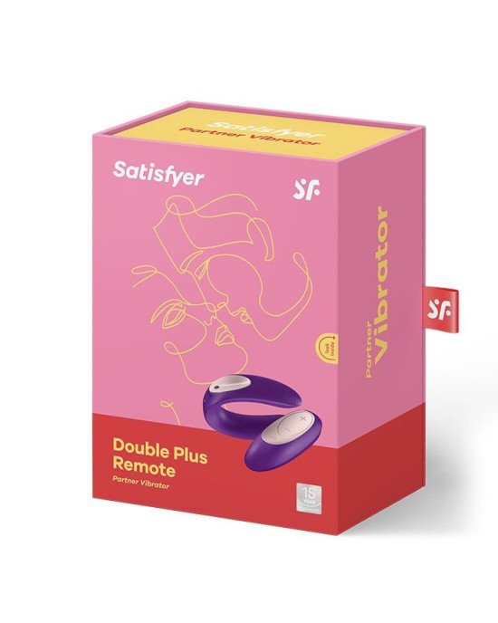 Вібратор для пар Satisfyer Double Plus Remote з пультом ДК та двома моторчиками Вібратор для пар Satisfyer Double Plus Remote з пультом ДК та двома моторчиками