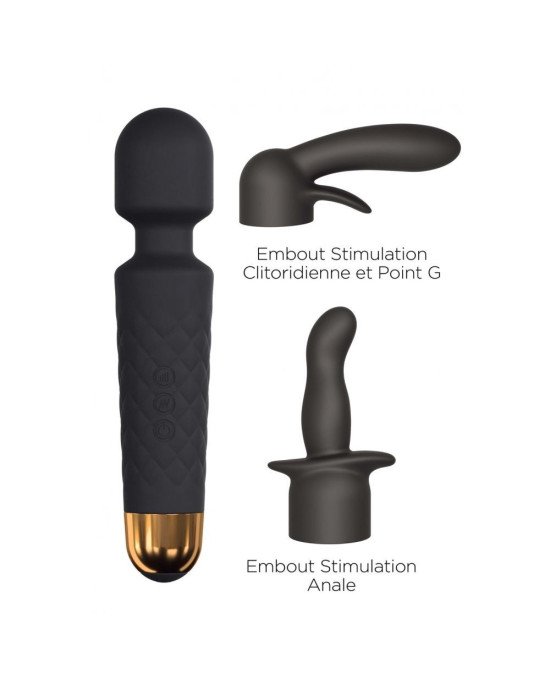 Мінівібромасажер Dorcel Kit Wanderful з насадками (анальна і вагінальна), водонепроникний Мінівібромасажер Dorcel Kit Wanderful з насадками (анальна і вагінальна), водонепроникний