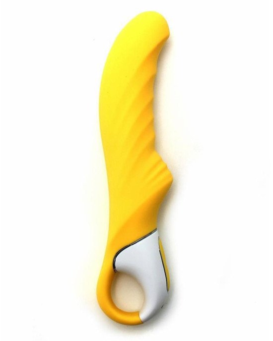 Потужний вібратор Satisfyer Vibes Yummy Sunshine з гнучким стовбуром та стимулювальним рельєфом, 12 Потужний вібратор Satisfyer Vibes Yummy Sunshine з гнучким стовбуром та стимулювальним рельєфом, 12