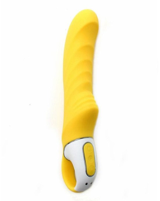 Потужний вібратор Satisfyer Vibes Yummy Sunshine з гнучким стовбуром та стимулювальним рельєфом, 12 Потужний вібратор Satisfyer Vibes Yummy Sunshine з гнучким стовбуром та стимулювальним рельєфом, 12