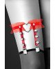 Гартер на ногу Bijoux Pour Toi - WITH HEART AND SPIKES Red, сексуальна підв'язка з сердечком Гартер на ногу Bijoux Pour Toi - WITH HEART AND SPIKES Red, сексуальна підв'язка з сердечком
