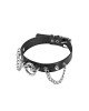 Нашийник ланцюжками, шипами і кільцем Fetish Tentation Choker Rings and Chains, екошкіра Нашийник ланцюжками, шипами і кільцем Fetish Tentation Choker Rings and Chains, екошкіра