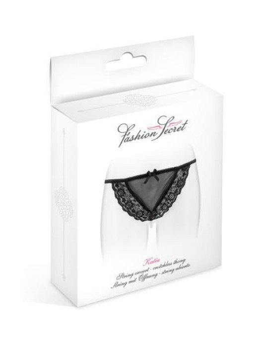Трусики-стрінги з перлинною ниткою Fashion Secret KATIA Black Трусики-стрінги з перлинною ниткою Fashion Secret KATIA Black
