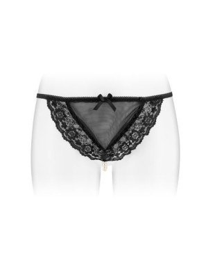 Трусики-стрінги з перлинною ниткою Fashion Secret KATIA Black