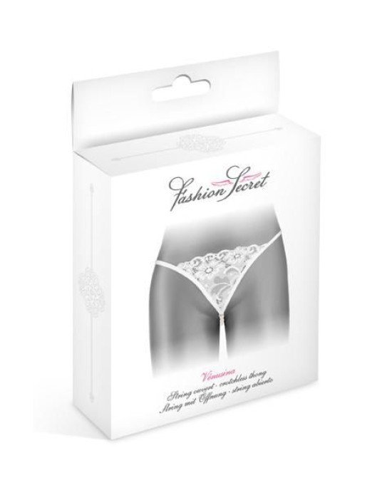 Трусики-стрінги з перлинною ниткою Fashion Secret VENUSINA White