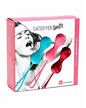 Вагінальні кульки Satisfyer Power Balls (3 пари), діаметр 3,4 см, маса 60-76-92г, з кулькою всередин Вагінальні кульки Satisfyer Power Balls (3 пари), діаметр 3,4 см, маса 60-76-92г, з кулькою всередин