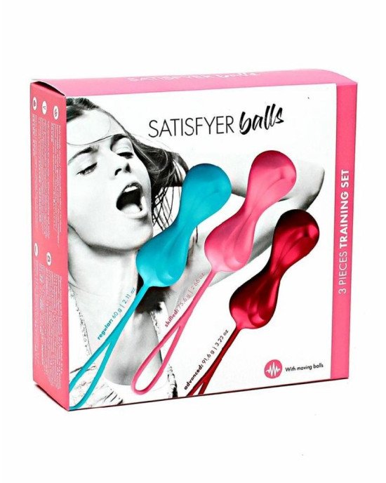 Вагінальні кульки Satisfyer Power Balls (3 пари), діаметр 3,4 см, маса 60-76-92г, з кулькою всередин