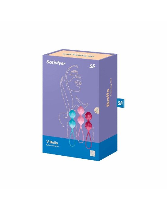 Вагінальні кульки Satisfyer V Balls (3 пари), діаметр 3,4 см, маса 79-114-150г, монолітні