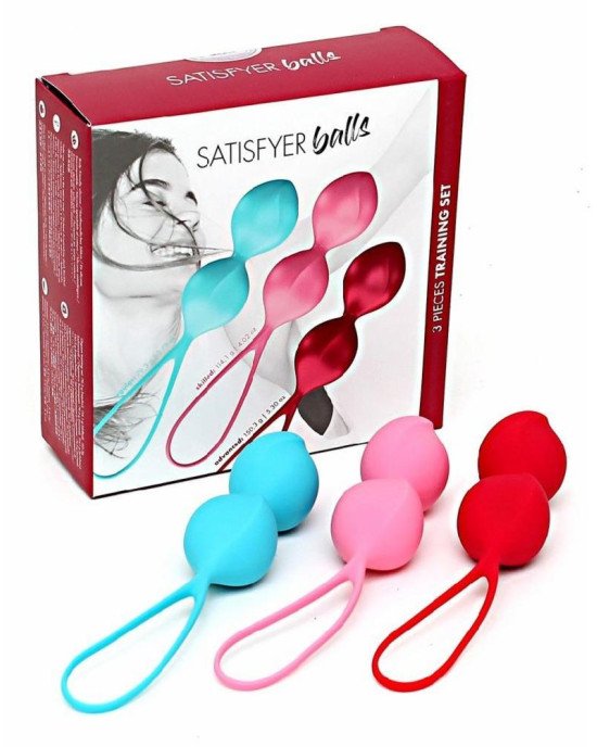 Вагінальні кульки Satisfyer V Balls (3 пари), діаметр 3,4 см, маса 79-114-150г, монолітні