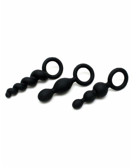Набір анальних іграшок Satisfyer Plug black (set of 3) - Booty Call, макс. діаметр 3 см Набір анальних іграшок Satisfyer Plug black (set of 3) - Booty Call, макс. діаметр 3 см