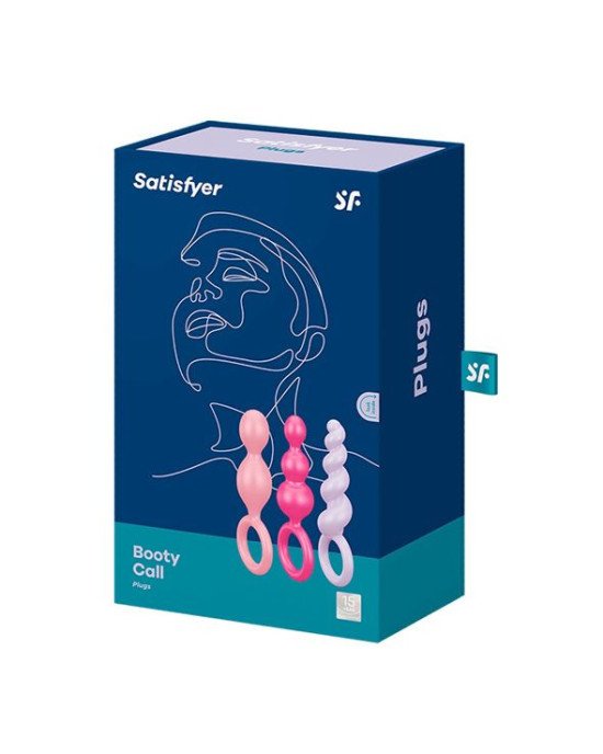 Набір анальних іграшок Satisfyer Plugs (set of 3) - Booty Call, макс. діаметр 3 см Набір анальних іграшок Satisfyer Plugs (set of 3) - Booty Call, макс. діаметр 3 см