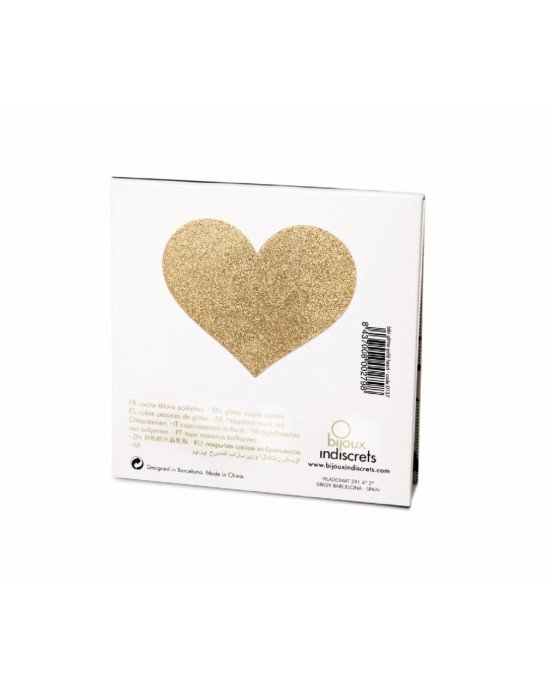 Пестіс - стикини Bijoux Indiscrets - Flash Heart Gold, наклейки на соски Пестіс - стикини Bijoux Indiscrets - Flash Heart Gold, наклейки на соски