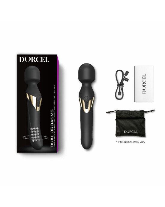 Вібромасажер 2в1 Dorcel Dual Orgasms Gold класичний масажер і вібратор з перлинним масажем Вібромасажер 2в1 Dorcel Dual Orgasms Gold класичний масажер і вібратор з перлинним масажем