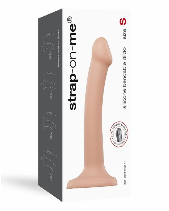 Насадка для страпону Strap-On-Me Dual Density Dildo Flesh S, діаметр 2,7 см, двошарова, гнучкий