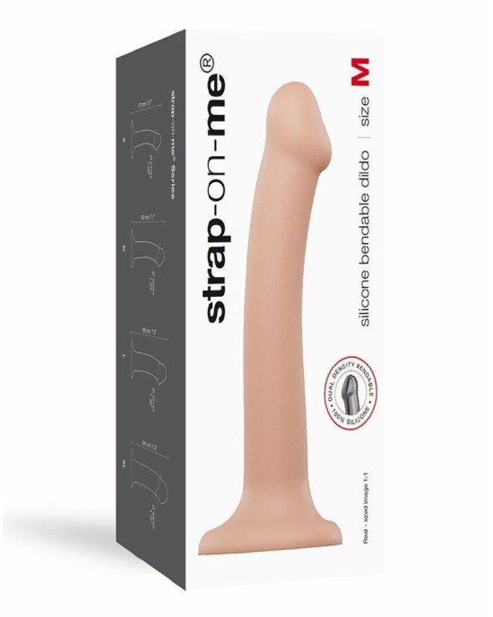Насадка для страпону Strap-On-Me Dual Density Dildo Flesh M, діаметр 3,3 см, двошарова, гнучкий Насадка для страпону Strap-On-Me Dual Density Dildo Flesh M, діаметр 3,3 см, двошарова, гнучкий