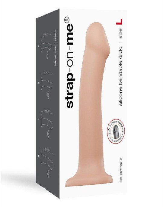 Насадка для страпону Strap-On-Me Dual Density Dildo Flesh L, діаметр 3,7 см, двошарова, гнучкий Насадка для страпону Strap-On-Me Dual Density Dildo Flesh L, діаметр 3,7 см, двошарова, гнучкий