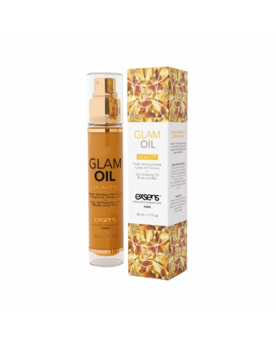Олія для тіла з блиском EXSENS Glam Oil 50мл, з мигдальною олією, без парабенів і феноксіетанолу