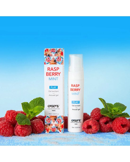 Стимулювальний гель EXSENS Kissable Raspberry Mint 15мл можна для поцілунків, охолоджувальний