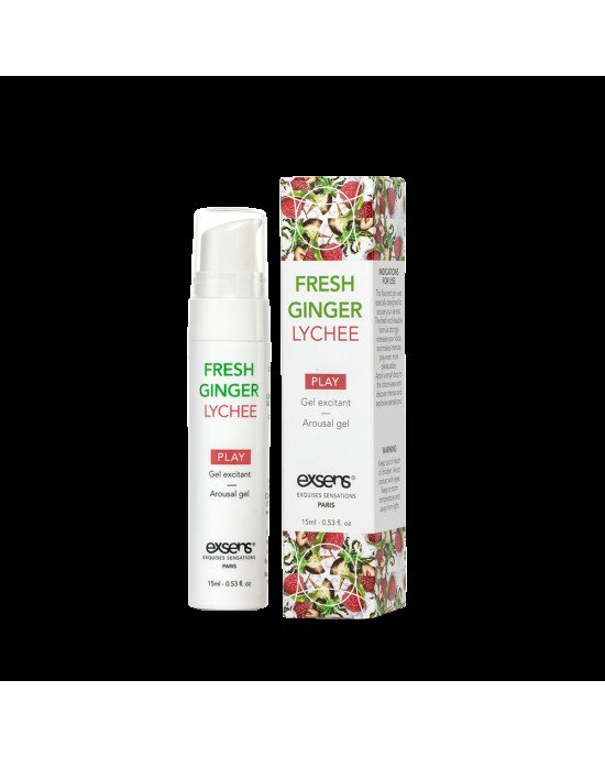 Стимулюючий гель EXSENS Kissable Fresh Ginger Litchi 15мл, можна для поцілунків, охолоджуючий Стимулюючий гель EXSENS Kissable Fresh Ginger Litchi 15мл, можна для поцілунків, охолоджуючий