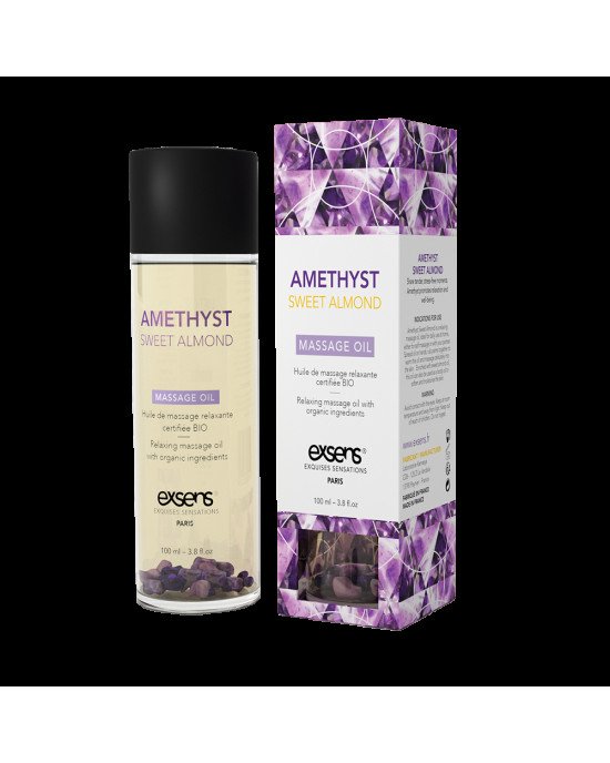 Масажна олія EXSENS Amethyst Sweet Almond (розслаблювальна, з аметистом) 100мл, натуральна