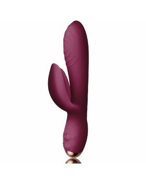 Вібратор-кролик Rocks Off Every Girl Burgundy,  два мотори, різнокольорове LED-підсвічування, потужн