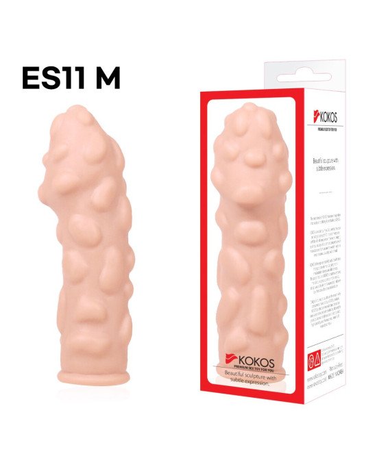 Насадка на член Kokos Extreme Sleeve ES.11 розмір M, потовщувальна, стимулюючий рельєф Насадка на член Kokos Extreme Sleeve ES.11 розмір M, потовщувальна, стимулюючий рельєф