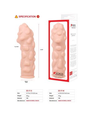 Насадка на член Kokos Extreme Sleeve ES.11 розмір M, потовщувальна, стимулюючий рельєф