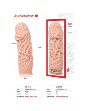 Насадка на член Kokos Extreme Sleeve ES,12, розмір M потовщуюча, стимулюючий рельєф