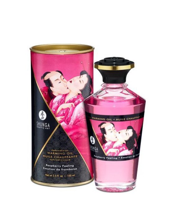 Розігрівальна олія Shunga Aphrodisiac Warming Oil – Raspberry Feeling (100 мл) без цукру, смачна Розігрівальна олія Shunga Aphrodisiac Warming Oil – Raspberry Feeling (100 мл) без цукру, смачна