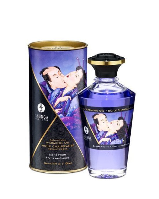 Розігрівальна олія Shunga Aphrodisiac Warming Oil – Exotic Fruits (100 мл) без цукру, смачна Розігрівальна олія Shunga Aphrodisiac Warming Oil – Exotic Fruits (100 мл) без цукру, смачна