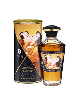 Розігрівальна олія Shunga Aphrodisiac Warming Oil – Caramel Kisses (100 мл) без цукру, смачна