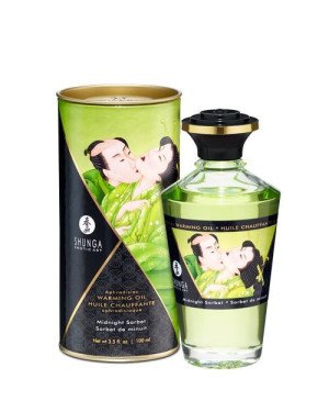 Розігрівальна олія Shunga Aphrodisiac Warming Oil – Midnight Sorbet (100 мл) без цукру, смачна Розігрівальна олія Shunga Aphrodisiac Warming Oil – Midnight Sorbet (100 мл) без цукру, смачна