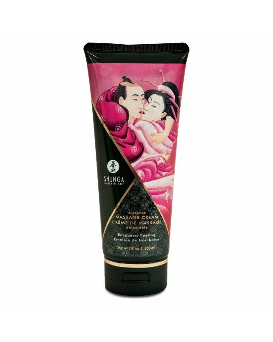 Їстівний масажний крем Shunga Kissable Massage Cream – Raspberry Feeling (200 мл) Їстівний масажний крем Shunga Kissable Massage Cream – Raspberry Feeling (200 мл)