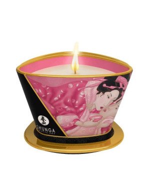 Масажна свічка Shunga Massage Candle – Rose Petals (170 мл) з афродизіаками