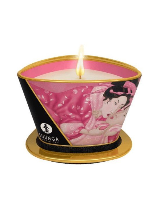Масажна свічка Shunga Massage Candle – Rose Petals (170 мл) з афродизіаками Масажна свічка Shunga Massage Candle – Rose Petals (170 мл) з афродизіаками