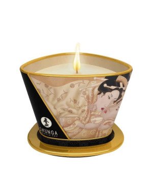 Масажна свічка Shunga Massage Candle – Vanilla Fetish (170 мл) з афродизіаками