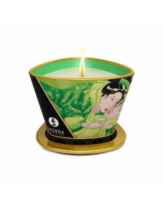Масажна свічка Shunga Massage Candle – Exotic Green Tea (170 мл) з афродизіаками Масажна свічка Shunga Massage Candle – Exotic Green Tea (170 мл) з афродизіаками