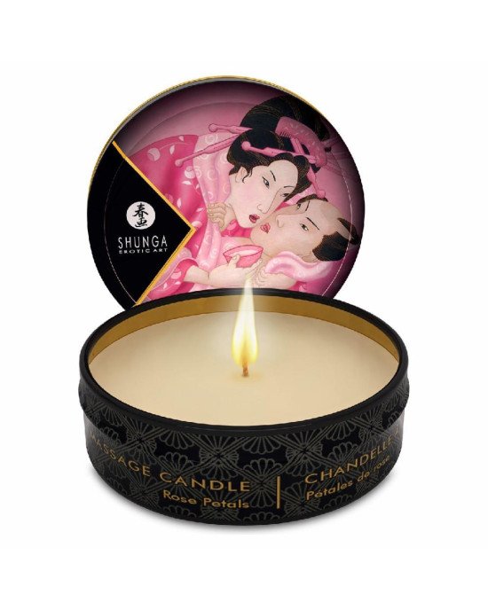 Масажна свічка Shunga Mini Massage Candle – Rose Petals (30 мл) з афродизіаками Масажна свічка Shunga Mini Massage Candle – Rose Petals (30 мл) з афродизіаками