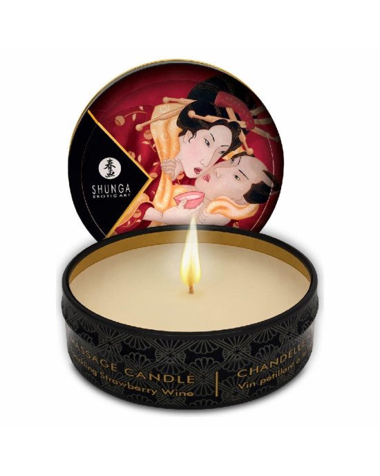 Масажна свічка Shunga Mini Massage Candle – Sparkling Strawberry Wine (30 мл) з афродизіаками Масажна свічка Shunga Mini Massage Candle – Sparkling Strawberry Wine (30 мл) з афродизіаками