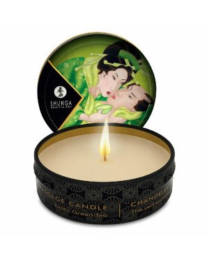 Масажна свічка Shunga Mini Massage Candle – Exotic Green Tea (30 мл) з афродизіаками